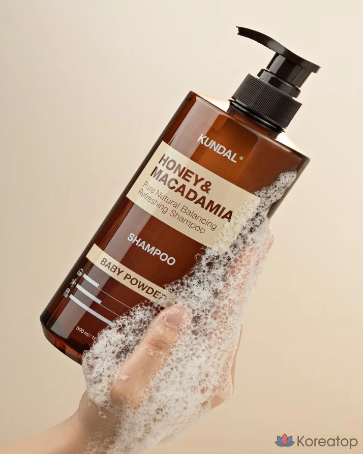 Шампунь Kundal Honey & Macadamia Nature Shampoo Baby Powder, 500 мл, 1 шт., фото 6