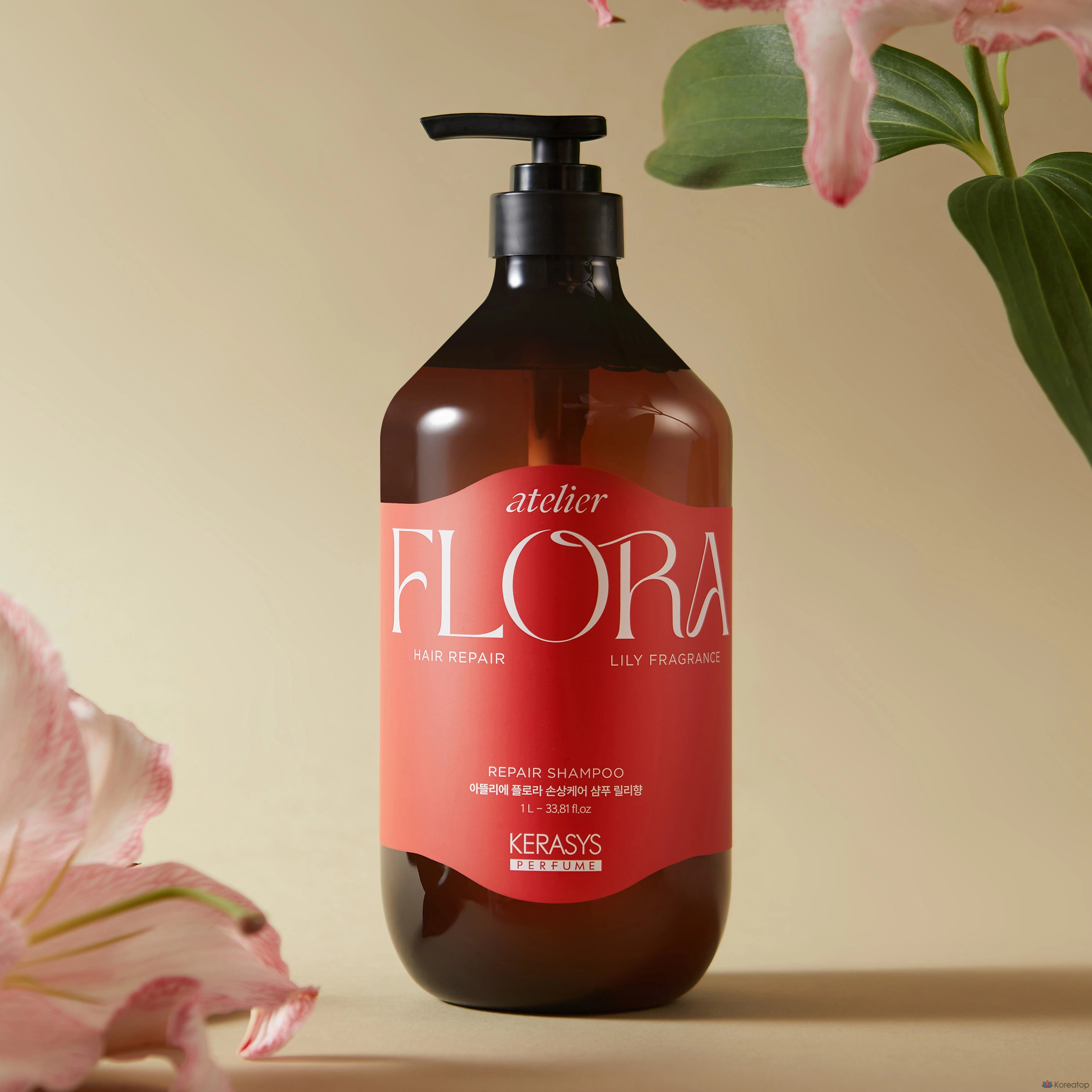 Шампунь KeraSys Perfume Atelier Flora для поврежденных волос, аромат лилии, 1 л, 1 шт.