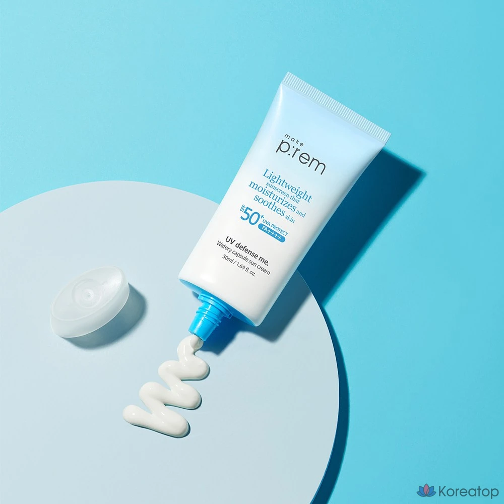 Солнцезащитный крем MAKE P:REM UV Defense Me Watery Capsule Sun Cream SPF50+ PA++++, 50 мл, 1 шт.