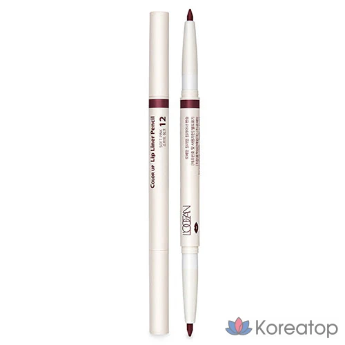 Лайнер для губ L'OCEAN Auto Dual Lip Liner, оттенок 12 Soft Pink, 0.5 г, 1 шт.