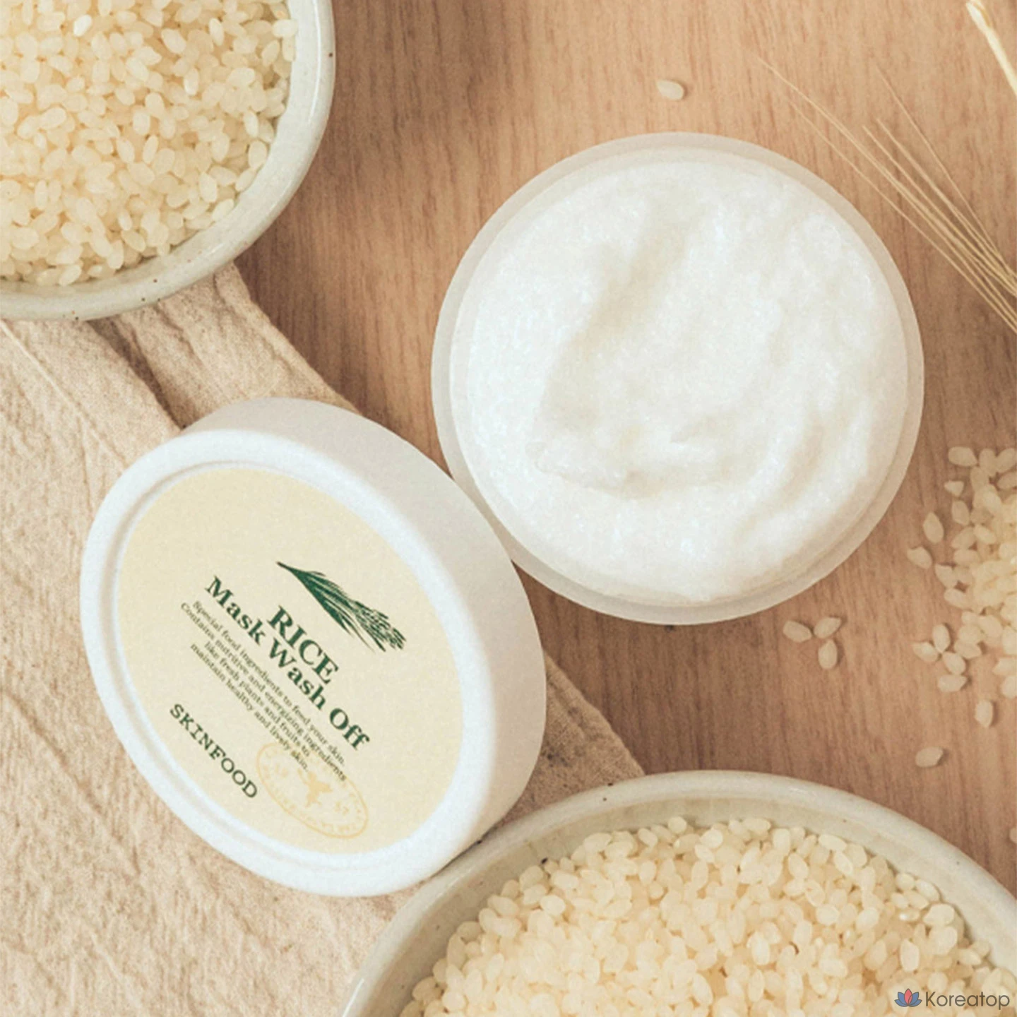 Очищающая маска Skinfood Rice Wash Off Mask, 5 шт., фото 4
