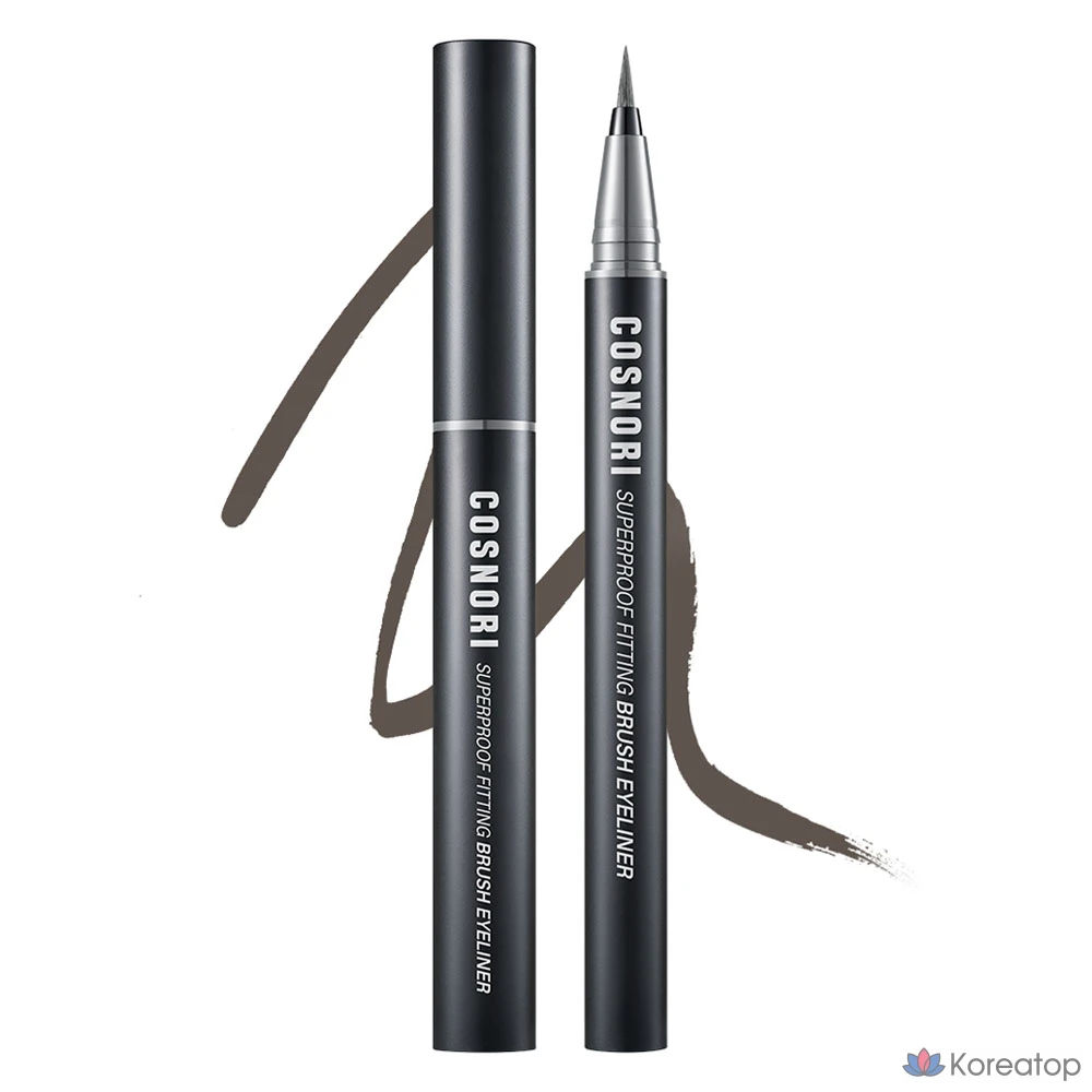 Айлайнер-кисть Cosnori Superproof Fitting Brush Eyeliner, оттенок 04 Ash Gray, 0.6 г, 1 шт.