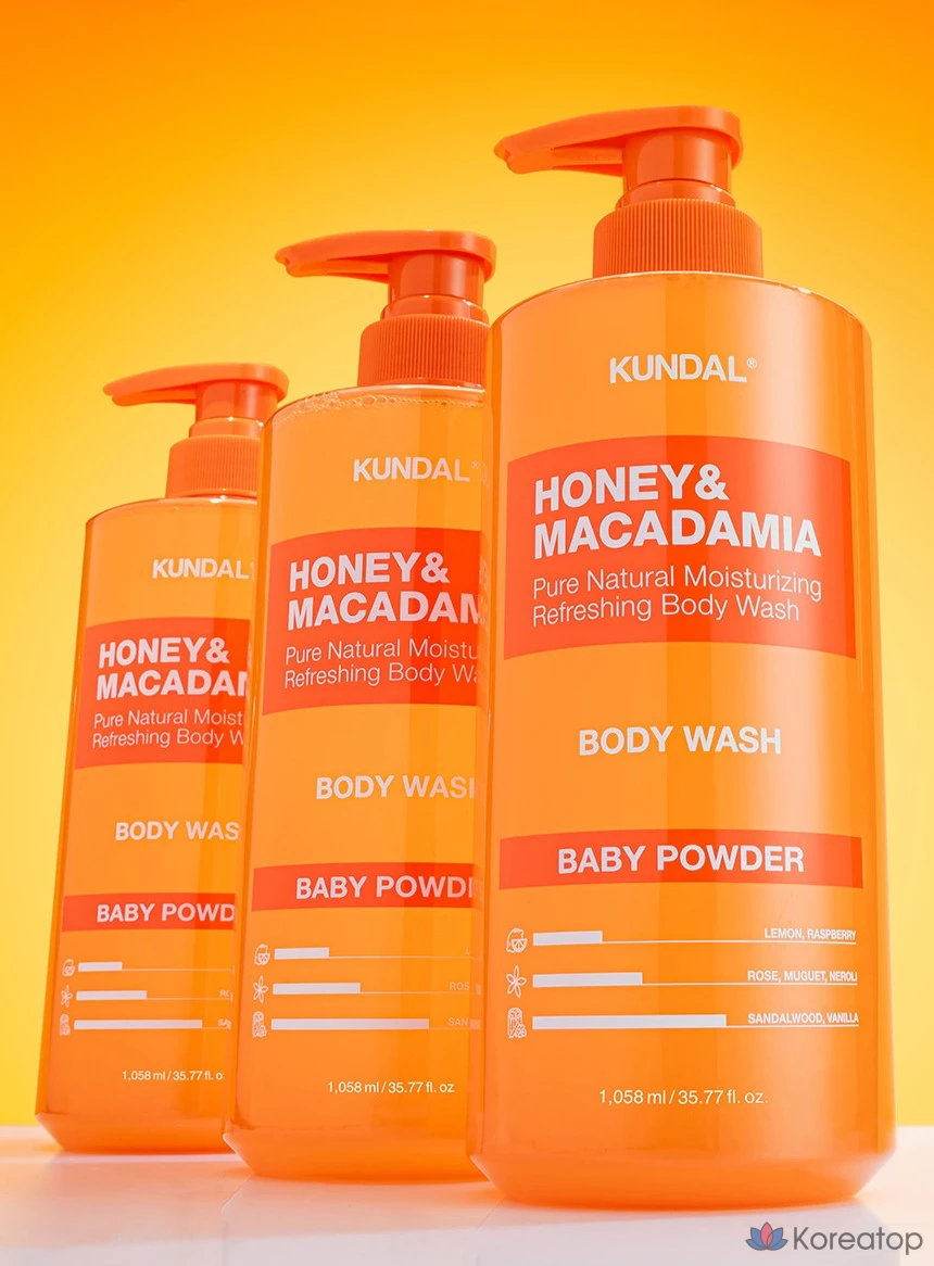 Гель для душа Kundal Honey & Macadamia Pure Body Wash, аромат White Musk, 1.058 л, 1 шт., фото 4