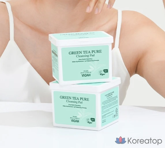 Очищающие пэды Yadah Green Tea Pure Cleansing Pad, 60 шт.