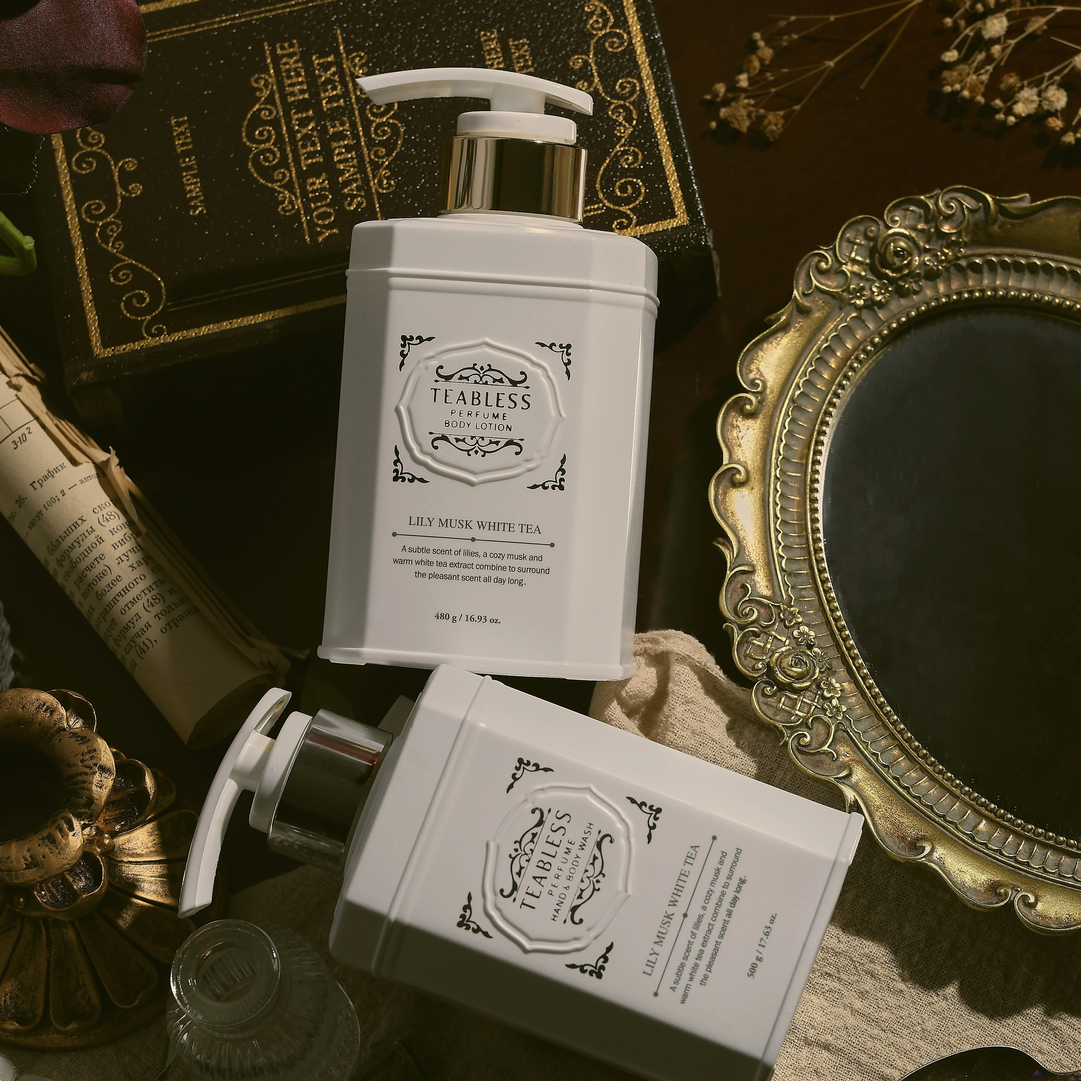 Набор для ухода TEABLESS Lily Musk White Tea Perfume Body Lotion & Body Wash Gift Set, 2 шт., фото 5