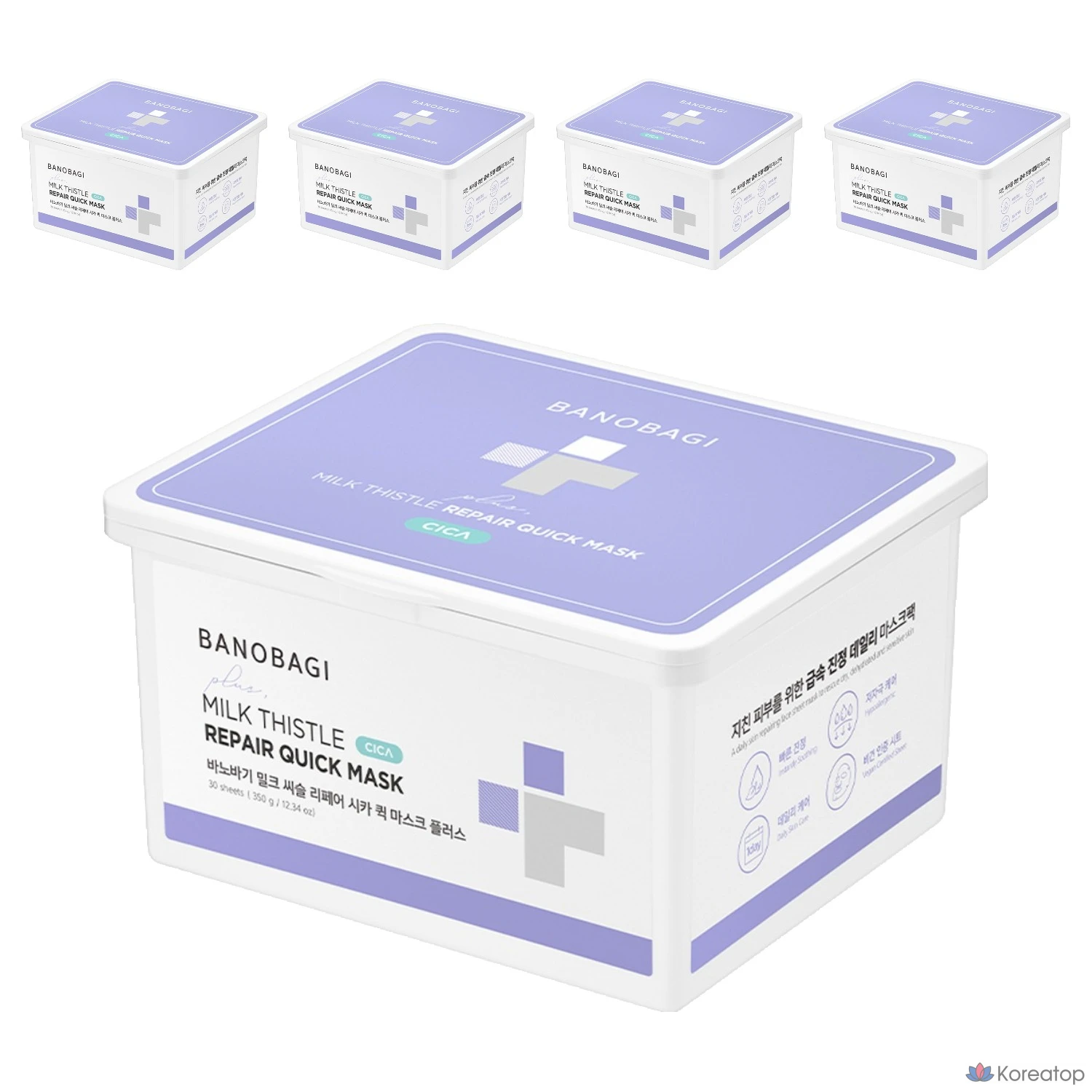 Тканевая маска для лица Banobagi Milk Thistle Repair Cica Quick Mask Plus, 350 г, 150 шт.