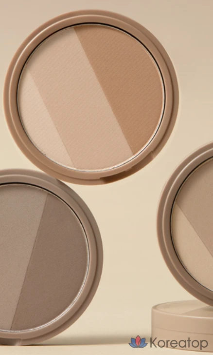 Палетка для контуринга Mqny Fake Up 3-Color Shading, оттенок Beige Brown, 9 г, 1 шт., фото 7
