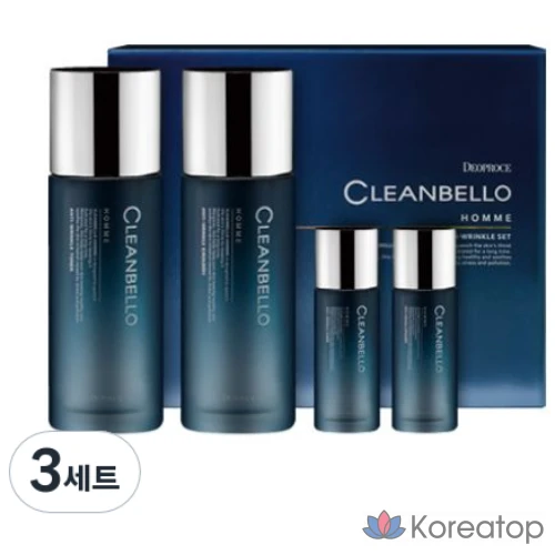 Набор для ухода Deoproce Cleanbella Homme Anti-Wrinkle 4-piece Set (Skin + Lotion), 3 шт.