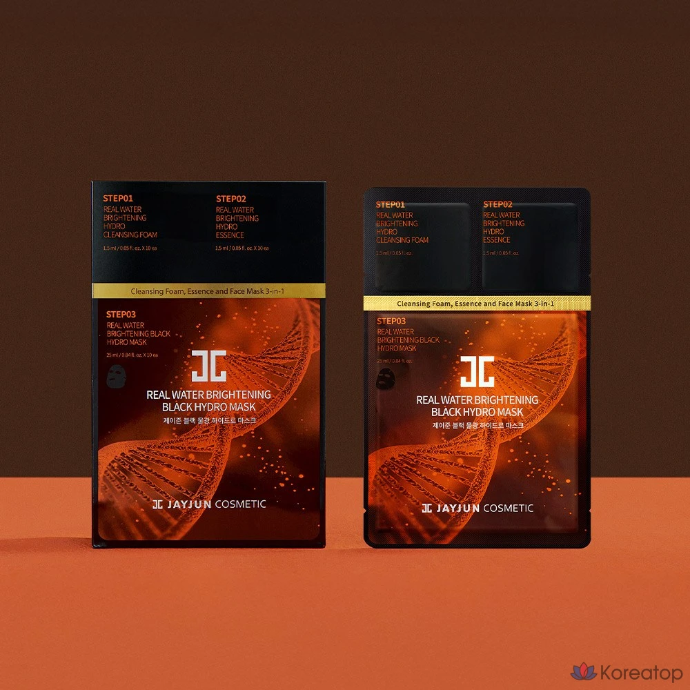 Тканевая маска для лица Jayjun Black Water Glow Hydro Mask 3 Step, 60 шт., фото 4