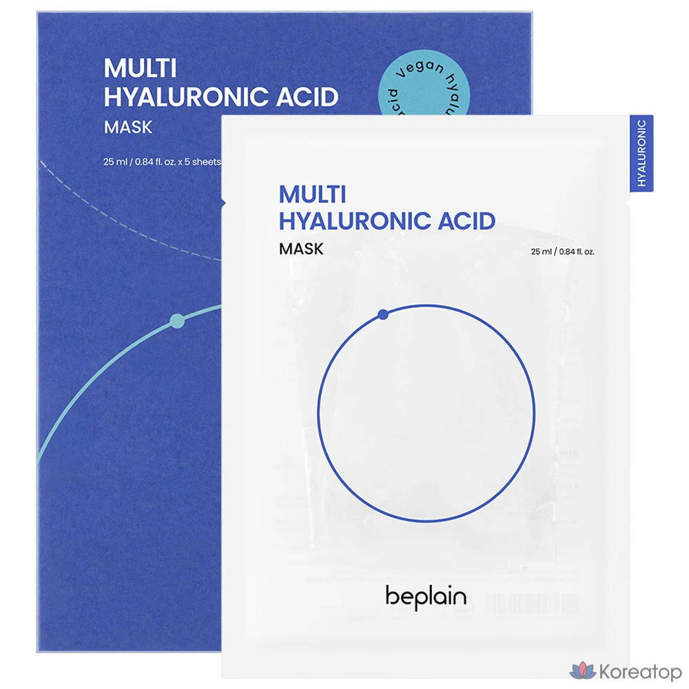 Тканевая маска для лица Beplain Multi Hyaluronic Acid Mask, 25 мл, 5 шт.