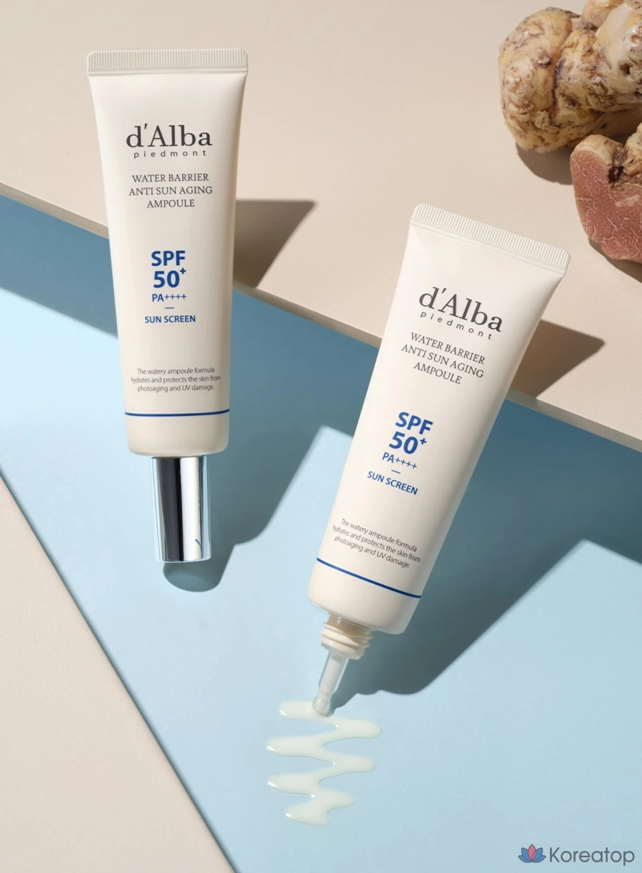 Набор для ухода d'Alba Water Barrier Anti Sun Aging Ampoule 50ml x 2p + Serum Cleanser 3ml x 3p Set, 1 шт.