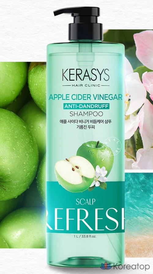Шампунь KeraSys Apple Cider Vinegar Dandruff Relief Cooling Shampoo, 1 л, 1 шт.