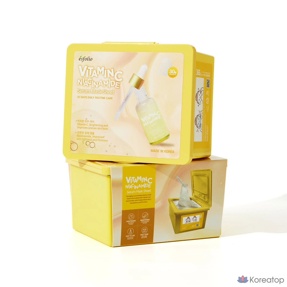 Тканевая маска для лица Esfolio Vitamin C Essence Peel-off Mask Pack, 30 шт.