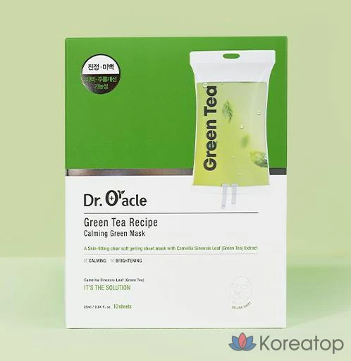 Тканевая маска для лица Dr. Oracle Green Tea Recipe Calming Green Mask, 25 мл, 10 шт.
