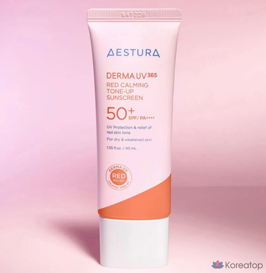 Солнцезащитный крем AESTURA Derma UV 365 Red Soothing Tone-Up, SPF50+ PA++++, 40 мл, 1 шт.