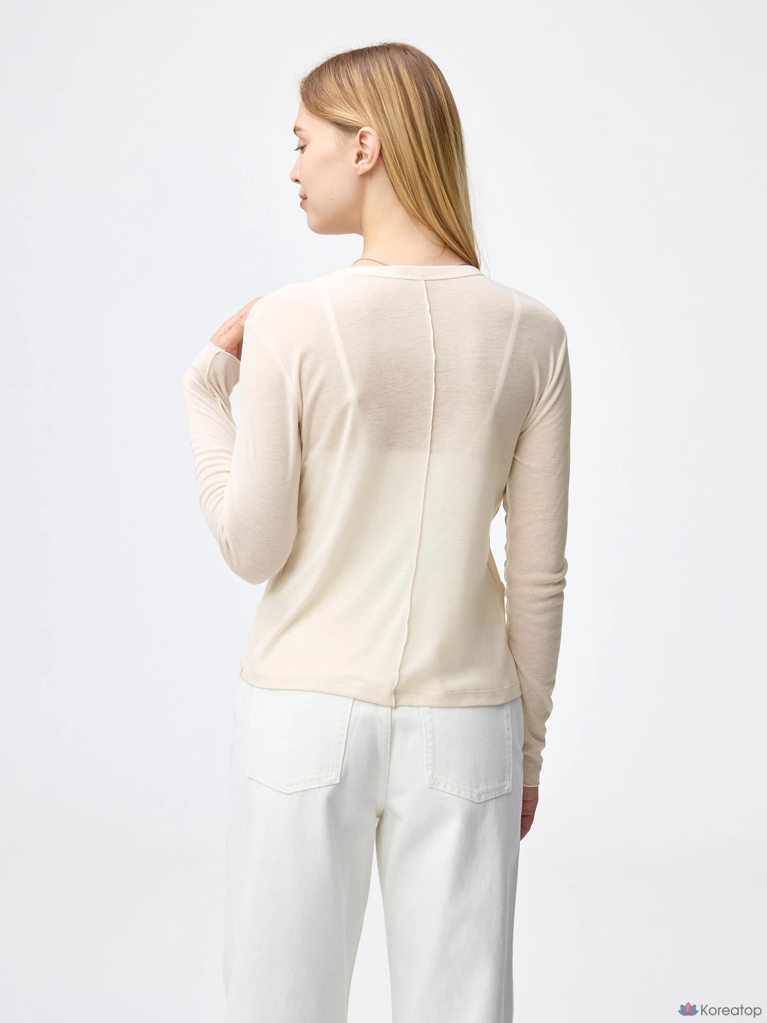 Футболка Uniqlo Soft Sheer Crew Neck T-Shirt Long Sleeve