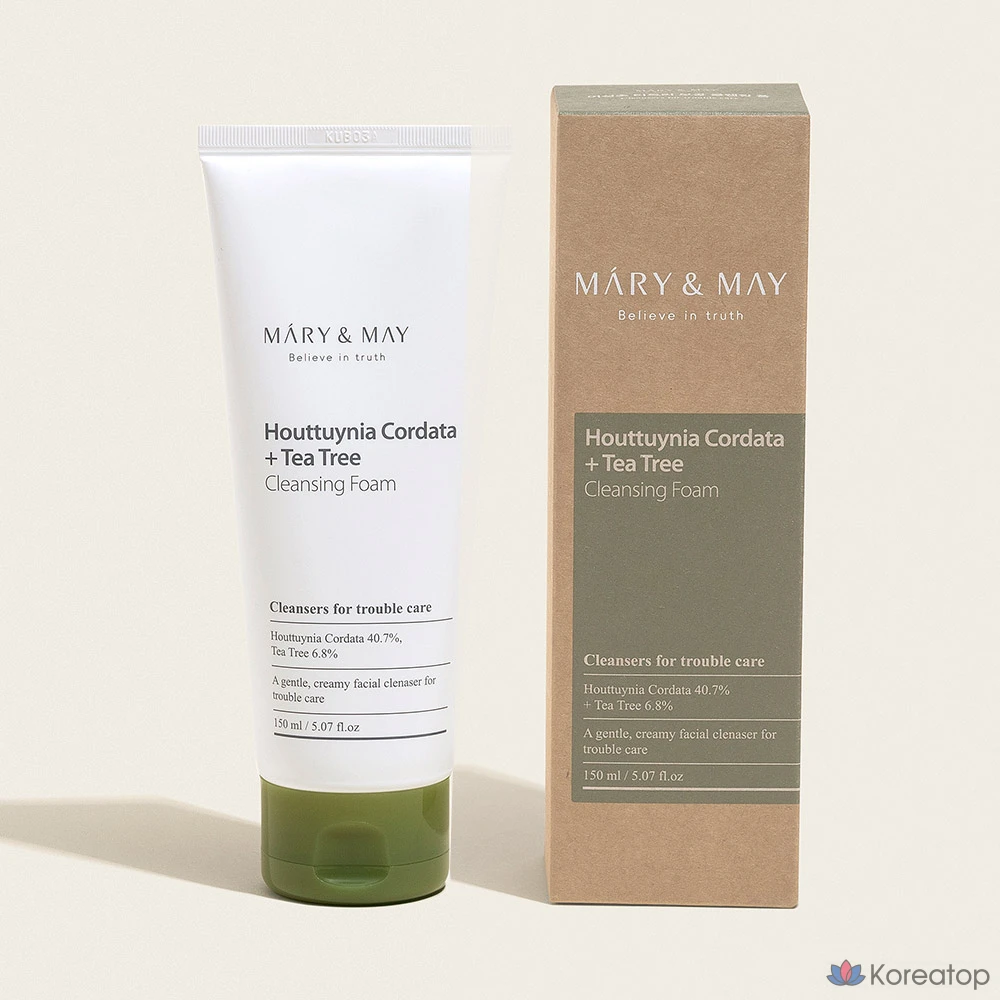 Очищающая пенка Mary&amp;May Heartleaf Tea Tree Pore Cleansing Foam, 150 мл, 1 шт.