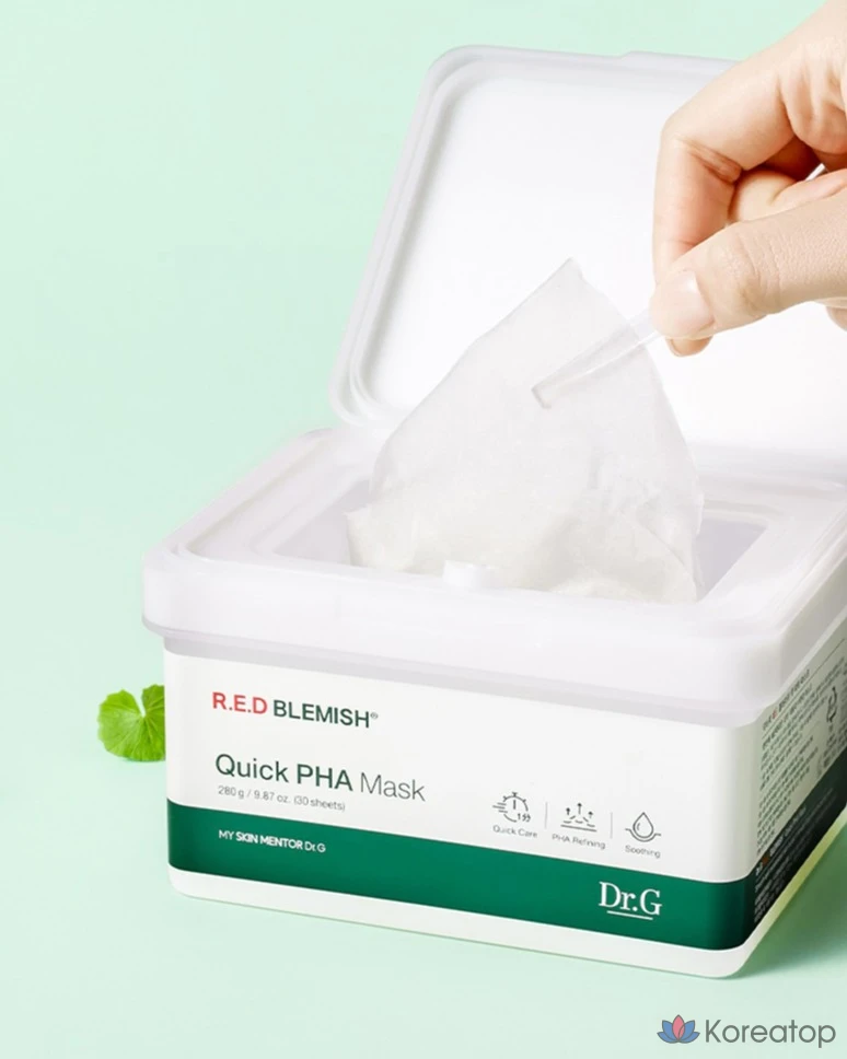 Тканевая маска для лица Dr. G Red Blemish Quick PHA Mask, 30 шт.