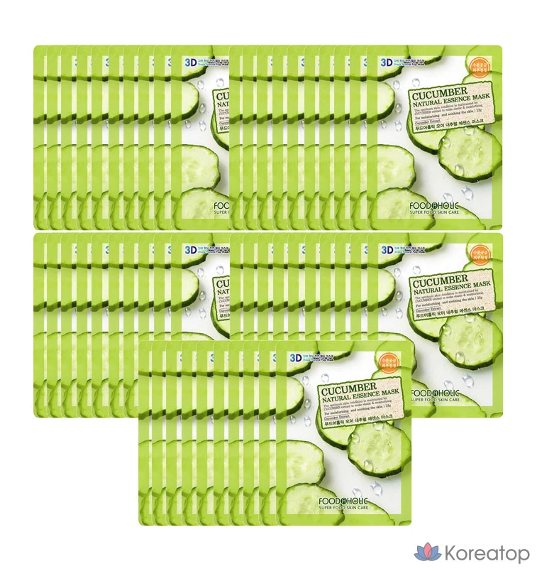 Тканевая маска для лица FoodaHolic 3D Cucumber Mask, 50 шт.