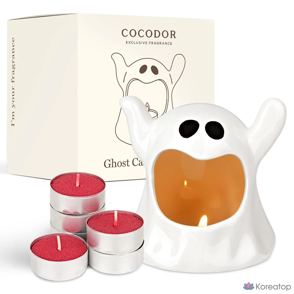 Набор для ароматерапии Cocodor Ghost Tealight Holder + Candle Set, аромат Black Cherry, 10 г x 6 шт., 1 шт.