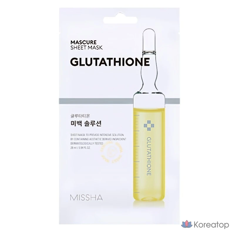Тканевая маска для лица Missha Mascure Whitening Solution Sheet Mask Glutathione, 1 шт.