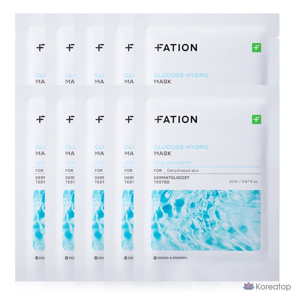 Тканевая маска для лица FATION Glucose Hydro Mask, 20 мл, 10 шт.