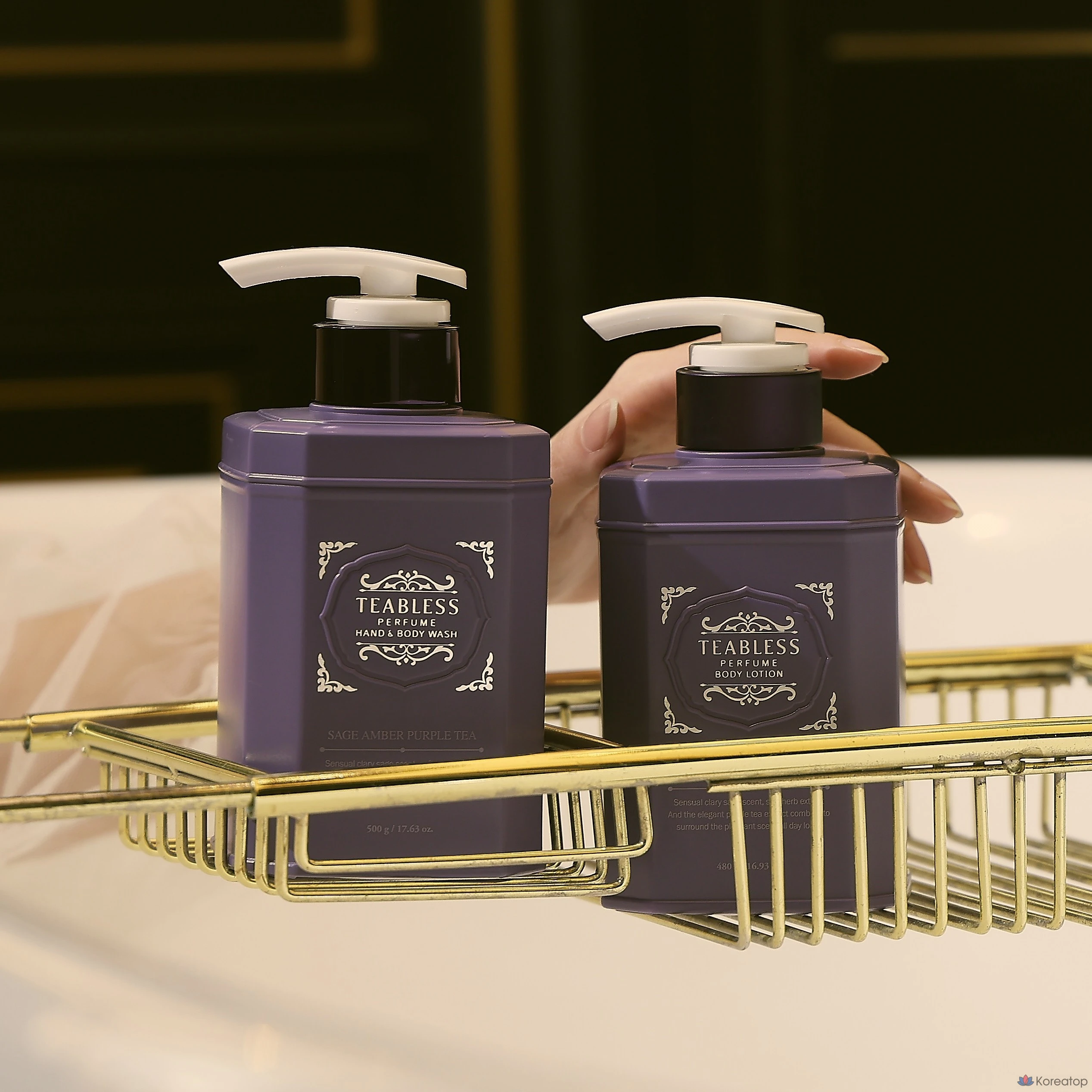 Набор для ухода TEABLESS Sage Amber Purple Tea Perfume Body Lotion & Body Wash Gift Set, 2 шт., фото 4