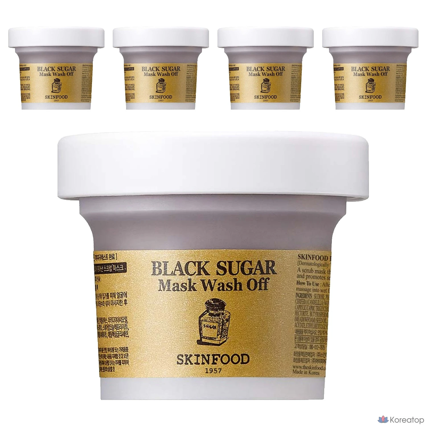 Скраб-маска для лица Skinfood Black Sugar Mask Wash-off, 1 шт., 5 шт.