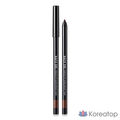 Подводка для глаз Tony Moly Back Gel Miracle Fit Superproof Pencil Liner, оттенок 01 True Black, 0.5 г, 1 шт.