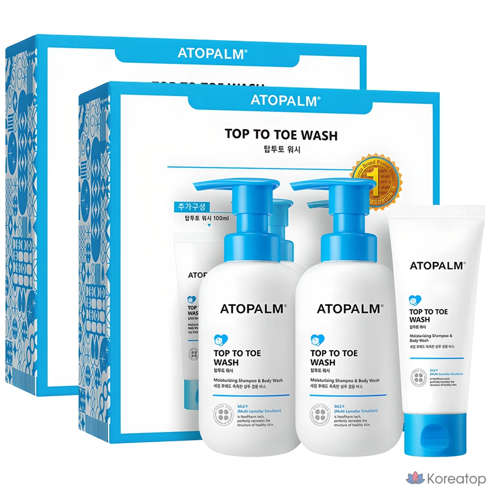 Набор для ухода Atopalm Top-to-Toe Wash 300ml x 2p + 100ml Set, 2 шт.