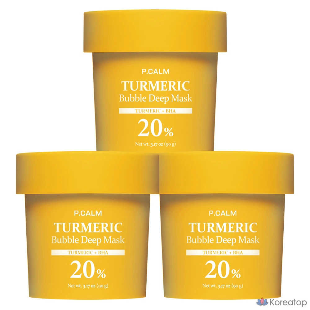 Пилинг P.CALM Turmeric Curcumin Bubble Deep Mask, 3 шт.
