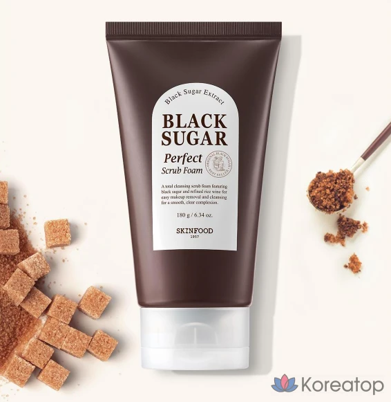 Пилинг-скраб Skinfood Black Sugar Perfect Scrub Foam, 180 г, 1 шт.