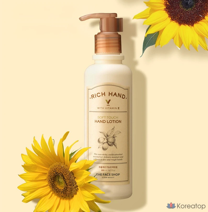 Крем для рук The Face Shop Rich Hand V Soft Touch Hand Lotion, 200 мл, 1 шт.