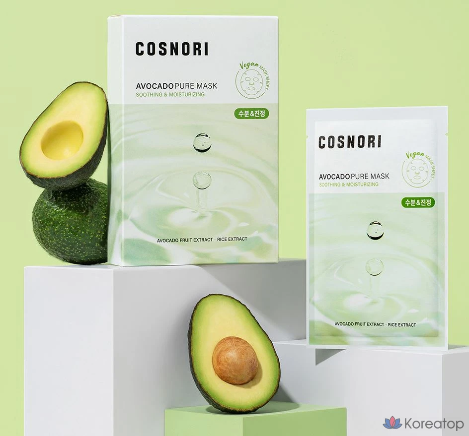 Тканевая маска для лица Cosnori Avocado Pure Mask, 24 мл, 10 шт.