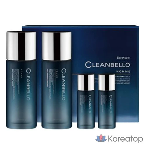 Набор для ухода Deoproce Clean Bella Homme Anti Wrinkle Skin Lotion Basic 4-piece Set, 1 шт.