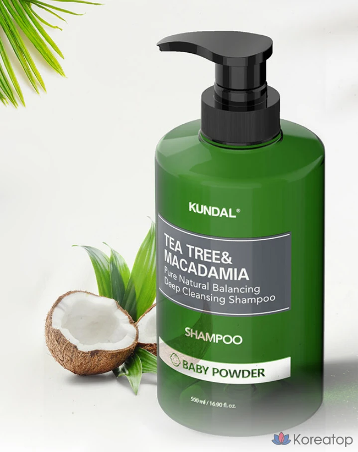 Шампунь Kundal Tea Tree & Macadamia Deep Cleansing Shampoo, аромат Baby Powder, 1.058 л, 1 шт., фото 2