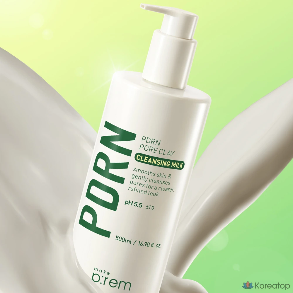 Очищающее молочко MAKE P:REM PDRN Pore Clay Cleansing Milk, 500 мл, 1 шт., фото 3