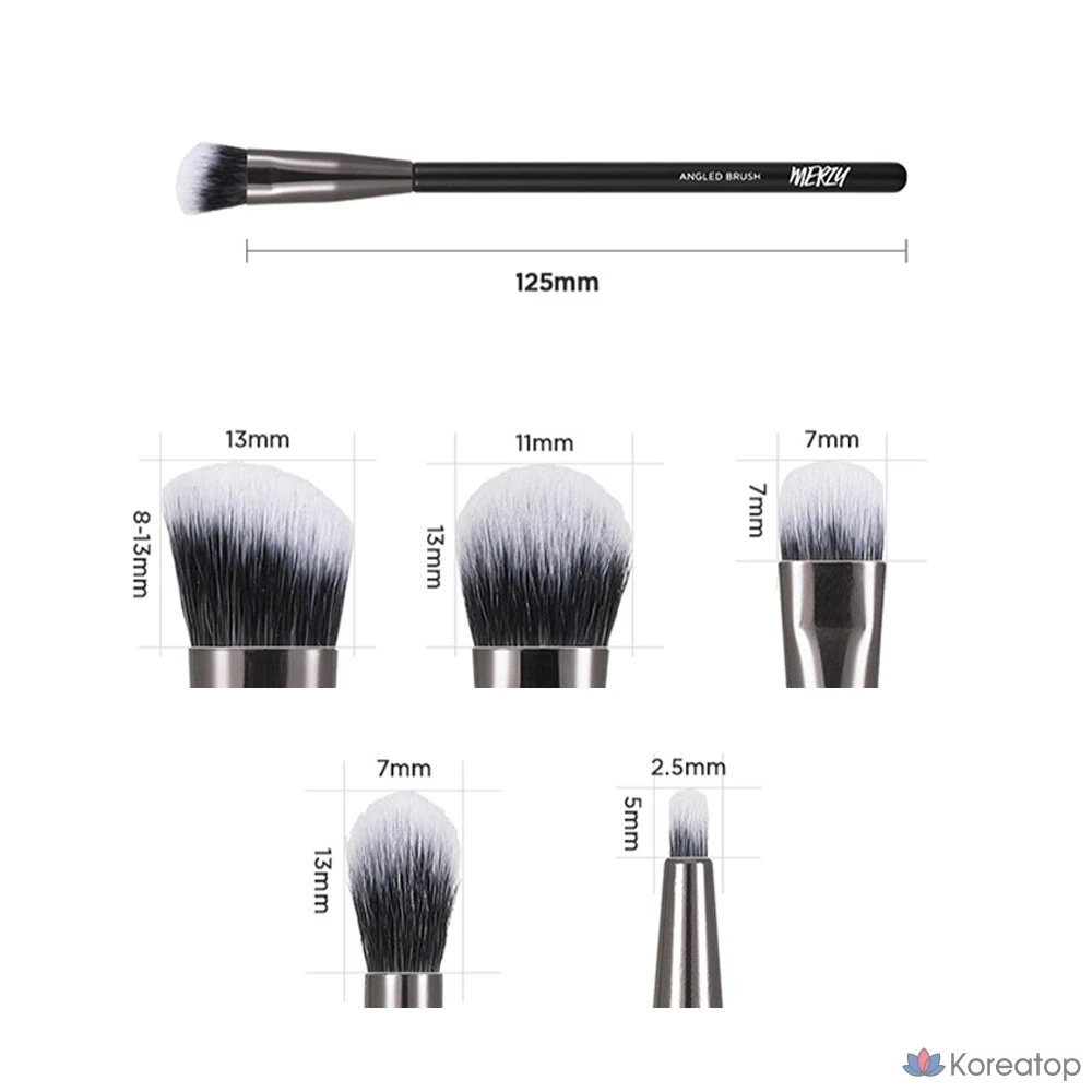 Набор кистей для макияжа глаз MERZY Eye Makeup Brush 5-piece Set, черный, 5 шт.