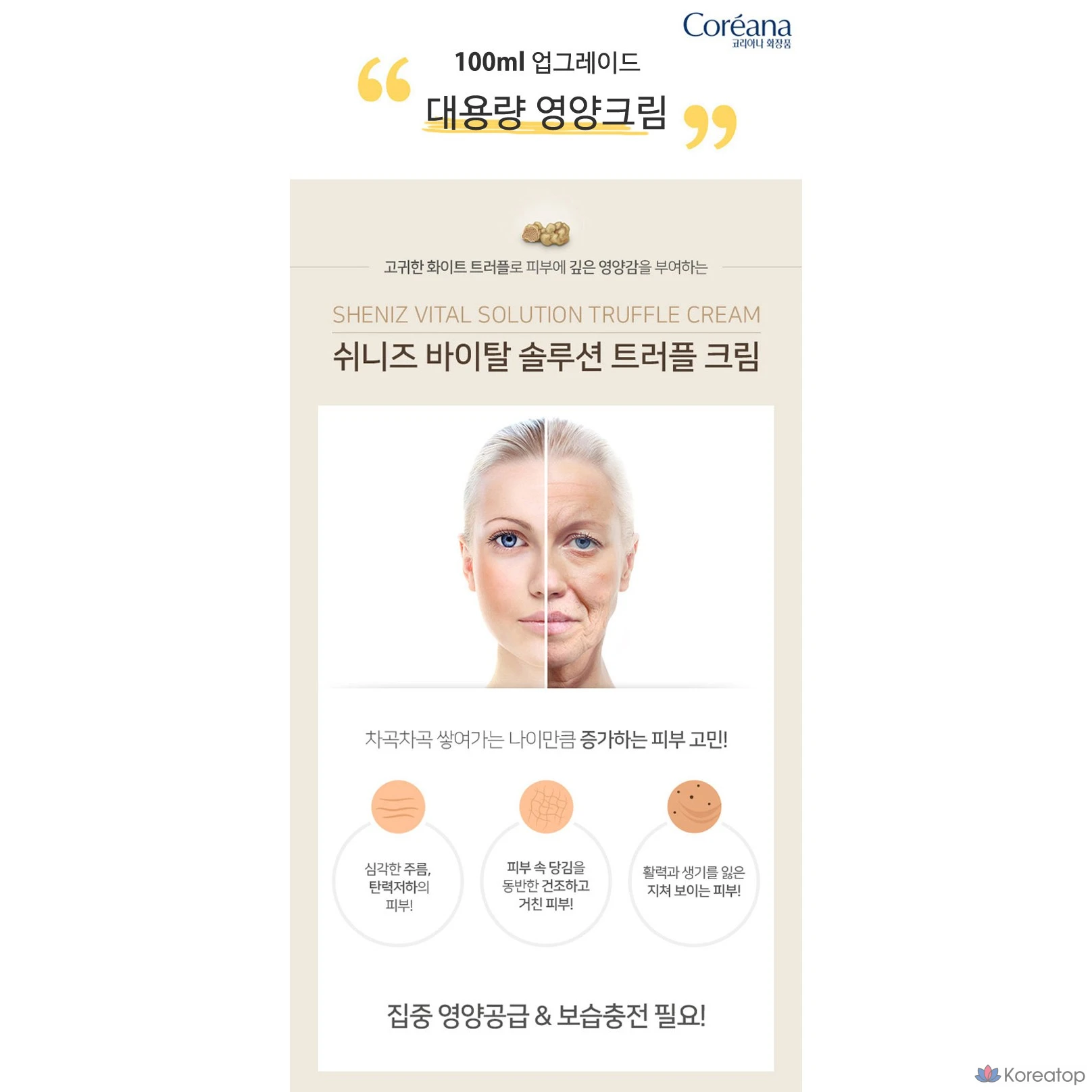 Набор для ухода Coreana Shiny's Vital Solution Plus 5-piece Set + White Truffle Nourishing Cream, 100 мл, 1 шт.