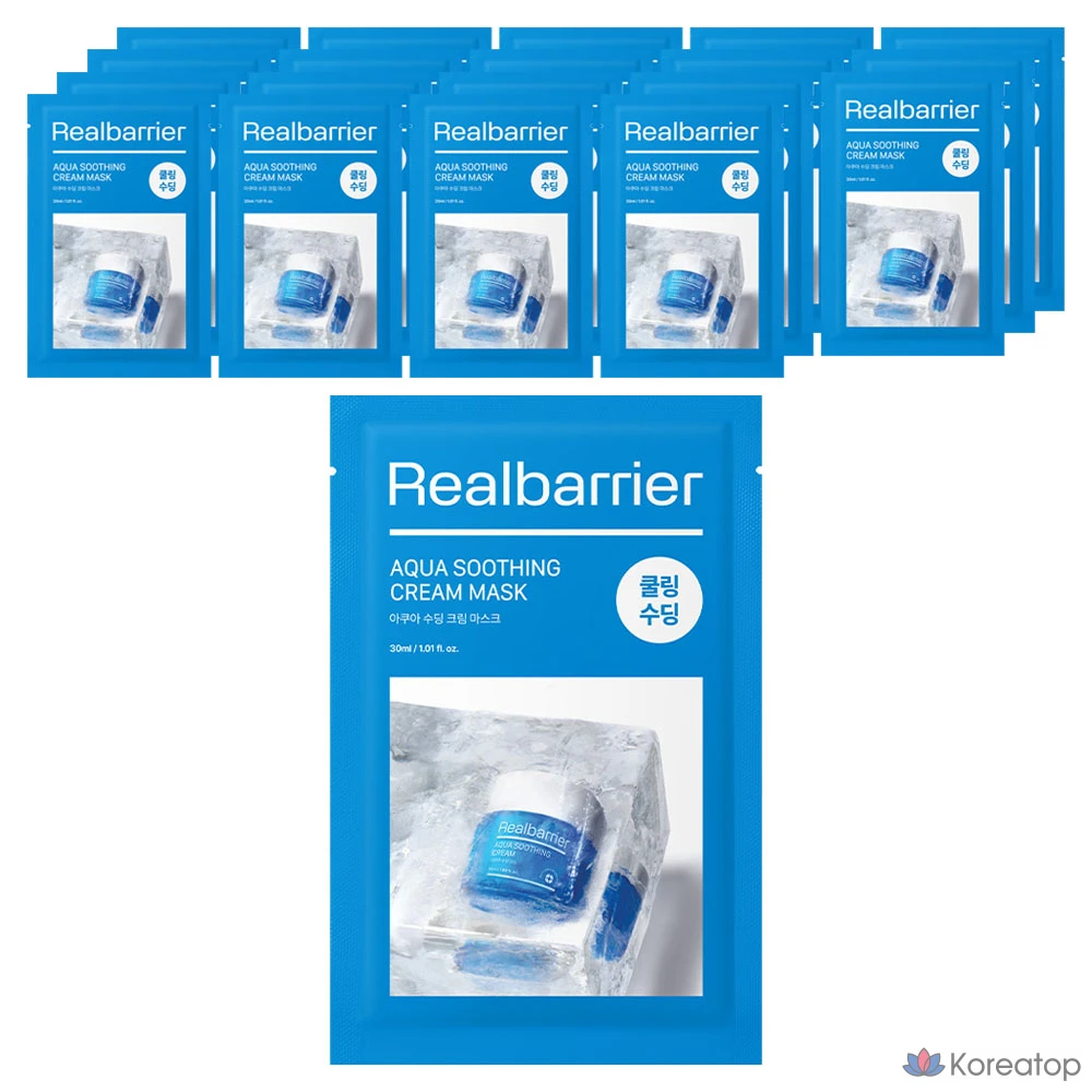 Тканевая маска для лица Real Barrier Aqua Soothing Cream Mask, 30 мл, 20 шт.