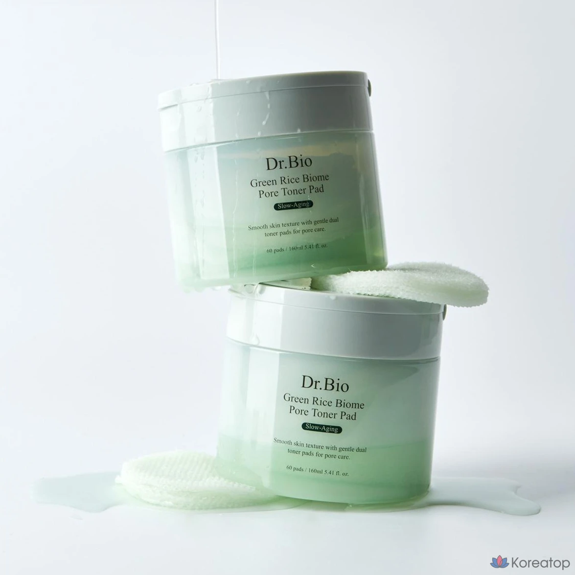 Тонер-пэды Dr. Bio Green Rice Biome Whitening Toner Pad, 160 мл, 60 шт.