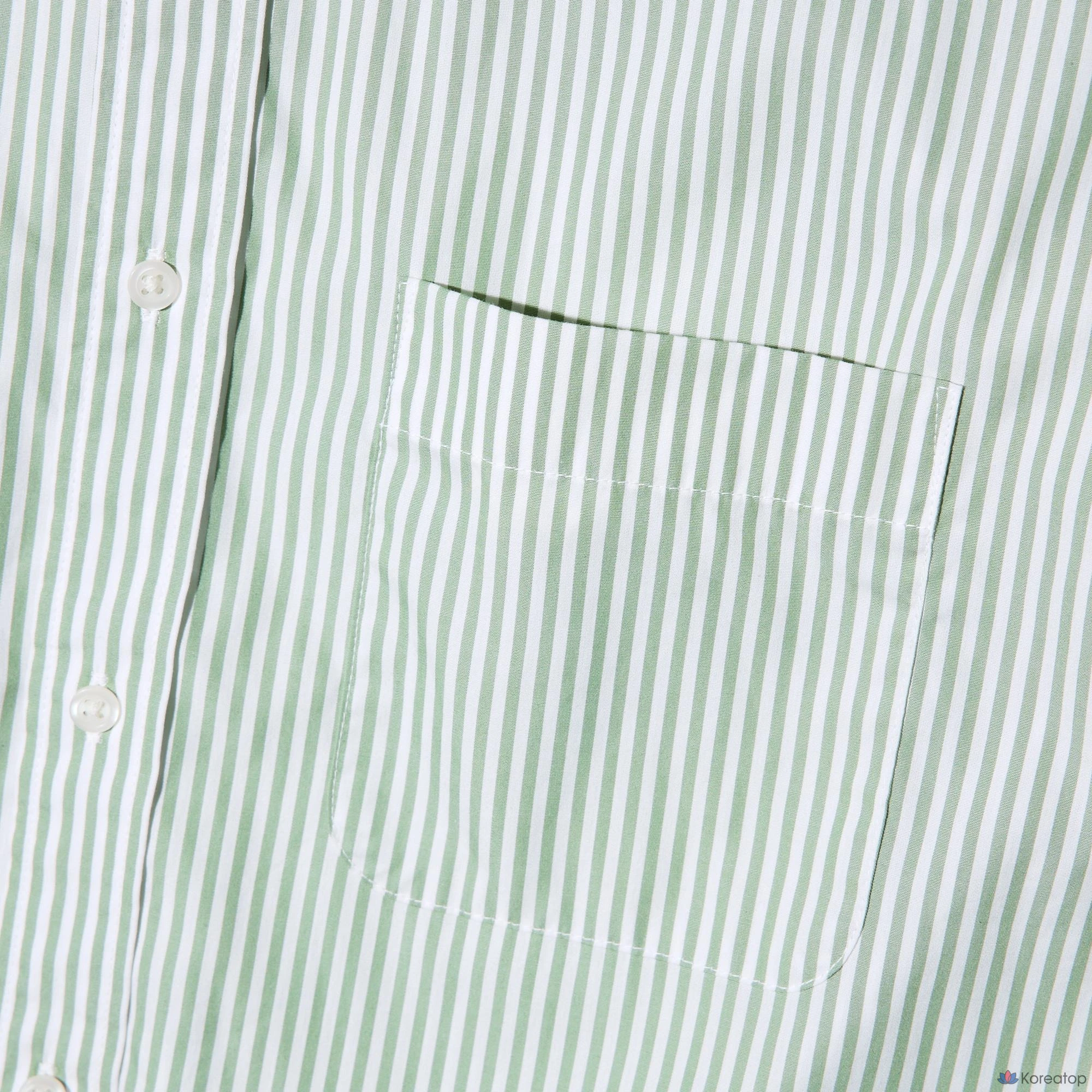 Рубашка Uniqlo Broadcloth Shirt Button-Down Collar, в полоску