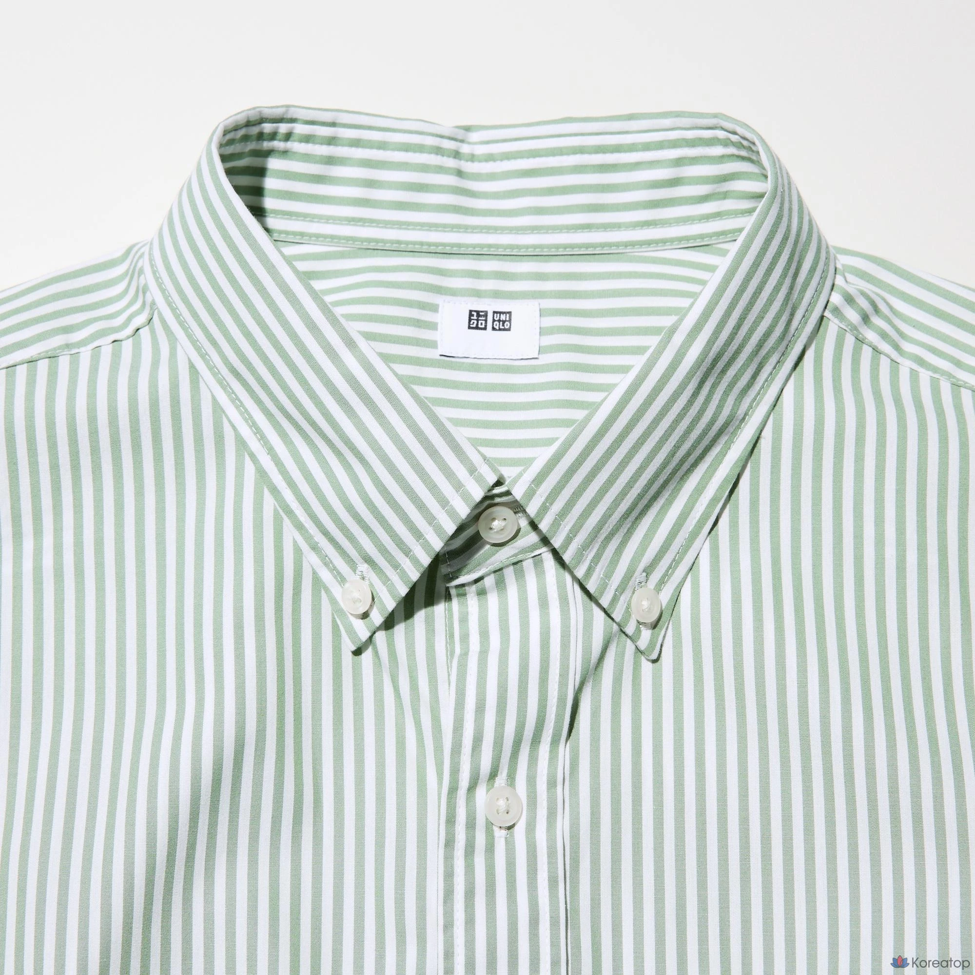 Рубашка Uniqlo Broadcloth Shirt Button-Down Collar, в полоску