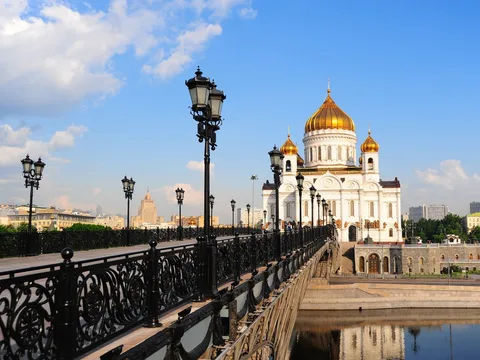 Москва с высоты колокольни храма Христа Спасителя