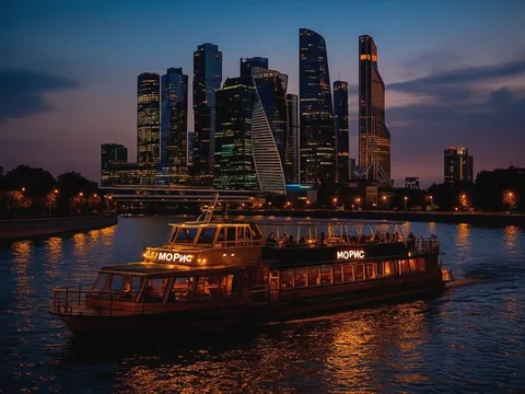 Прогулка на дизайнерском теплоходе «Морис» от Москва-Сити до Крымского моста