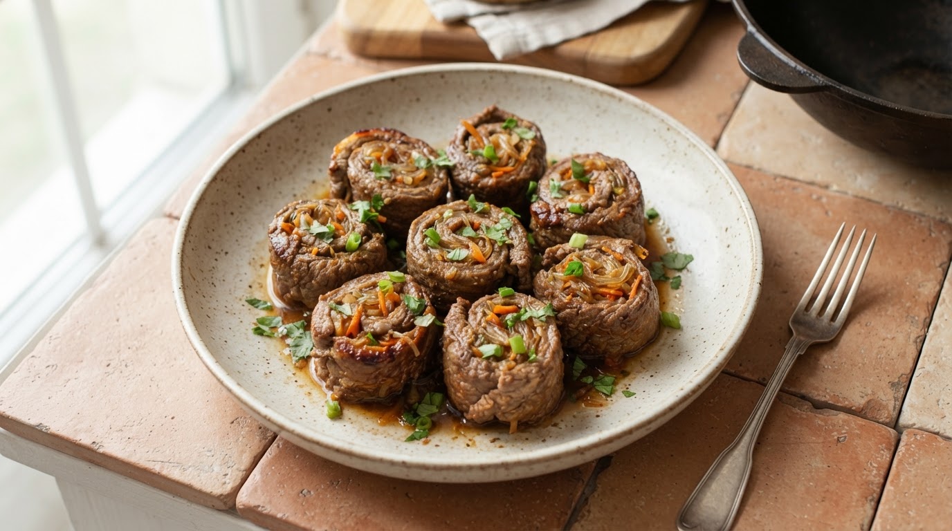 Мясные «Улитки» из фарша и фунчозы в казане