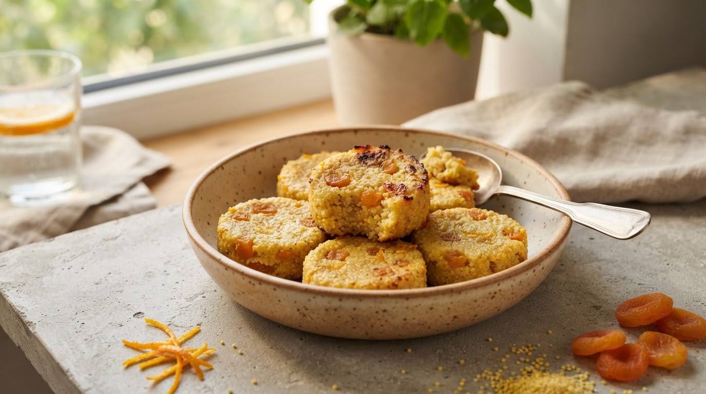 Пшённые «Солнечные диски» с курагой и цедрой