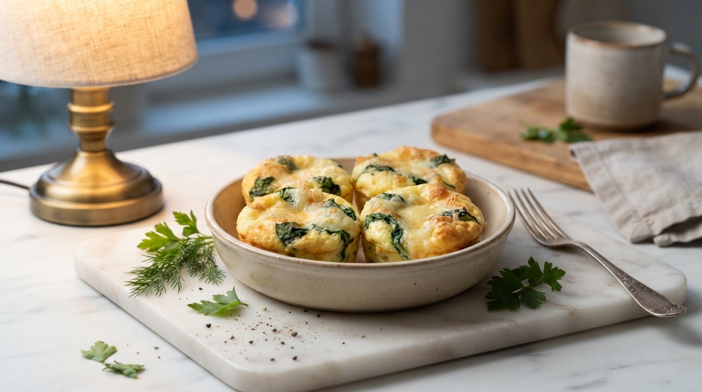 Яичные «Кокотки» с сыром и шпинатом