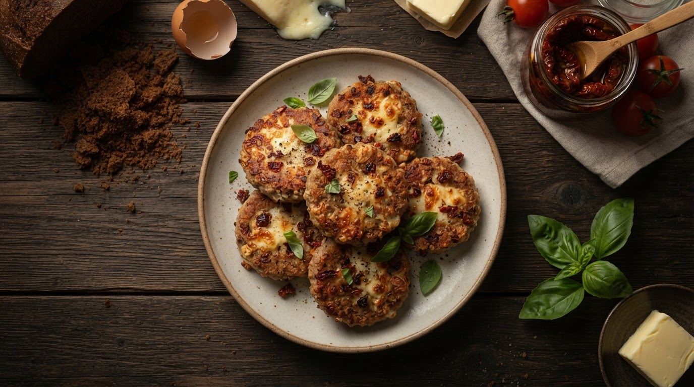 Ржаные «Медальоны» с сыром и вялеными томатами