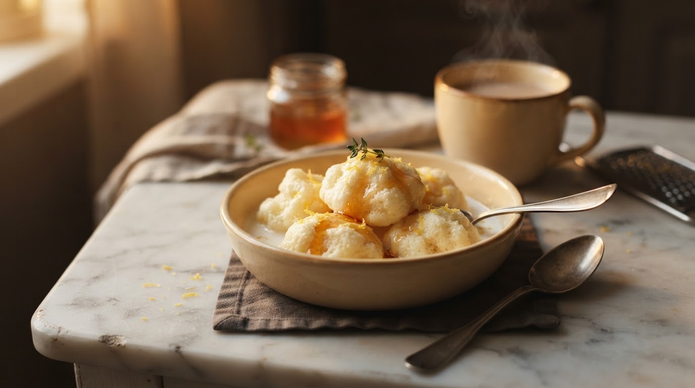 Манные «Облака» с лимонной цедрой и медом